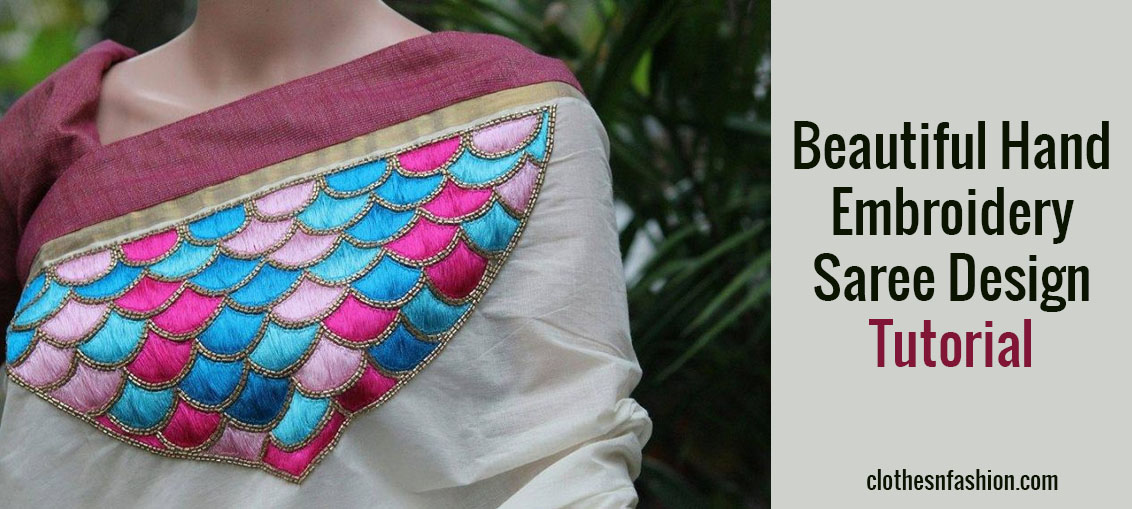 Easy hand embroidery design for saree|silk thread embroidery flower design  - YouTube